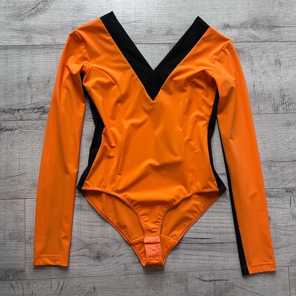 Burberry Black and Orange Bodysuit